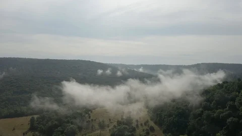 Boston Mountains - Low Clouds - Right To Left Stock Footage 113628147