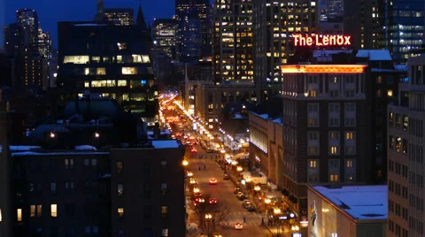 Boston at Night Stock Footage 47651177