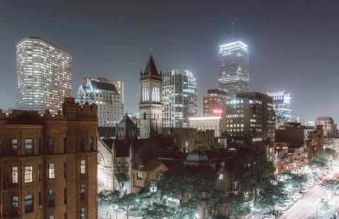 Boston night 库存照片
