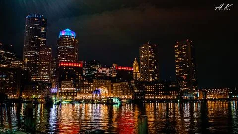 Boston at night Stock Photos