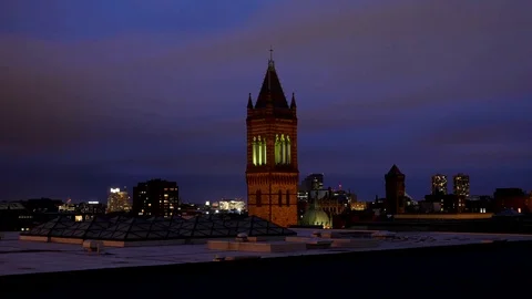 Boston by night time lapse Stock-Footage 73897154