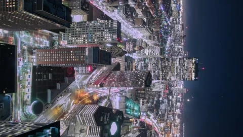 Boston night Timelapse. vertical orientation Stock Footage 257969608