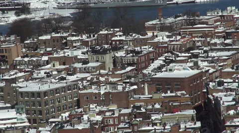 Boston North End Pan winter Stock Footage 47101283