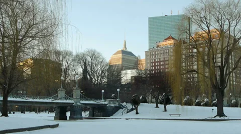 Boston Park in Winter Stock-Footage 33827011