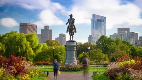 Boston Public Garden Stock Footage 70112785
