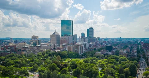 Boston Public Garden Skyline Hyperlapse Stock Footage 236567491