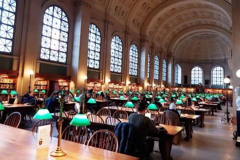 Boston Publics Libray - Bates Reading Room, Stock Photos