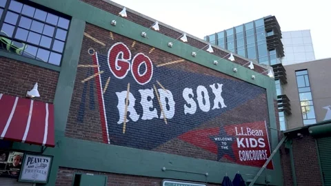 Boston Red Sox Go Sox Sign 1 Stock Footage 221868681