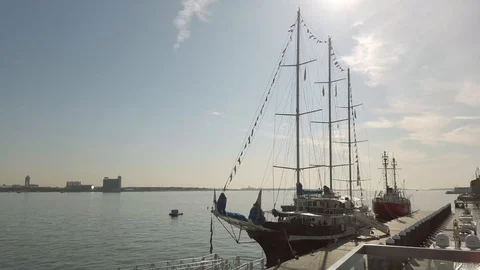 Boston Seaport Waterfront Stock Footage 124513860