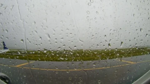 BOSTON - SEP. 06, 2017: The aircraft is delayed in the runway Stock Footage