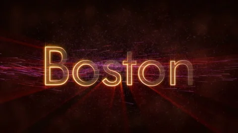Boston - Shiny looping city name text animation Stock Footage 99593526