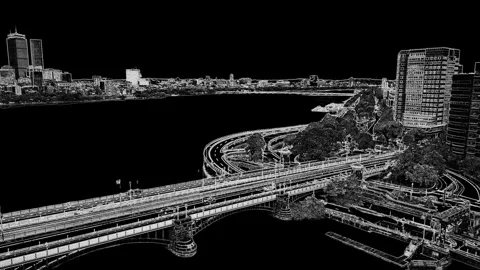 Boston - Sketch Outline Video stock 302925435
