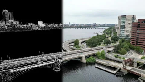 Boston - Sketch Outline Video stock 302925565