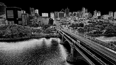 Boston - Sketch Outline Video stock 302925918