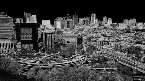 Boston - Sketch Outline Video stock 302926080