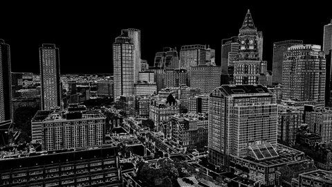 Boston - Sketch Outline Video stock 302926103