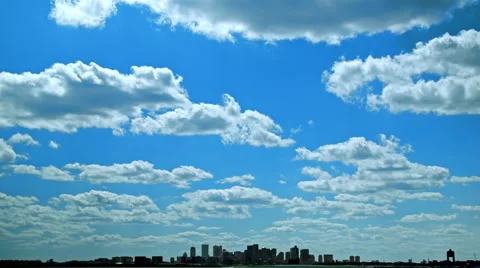 Boston Skyline and Clouds Timelapse Stock Footage 51745603