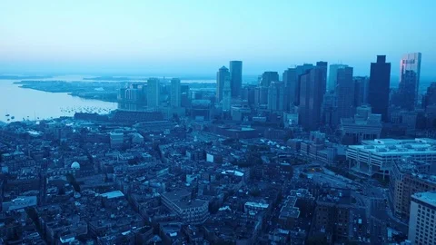 Boston Skyline at Dawn 스톡 동영상 81554668