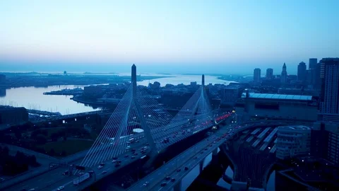 Boston Skyline at Dawn 스톡 동영상 81691115