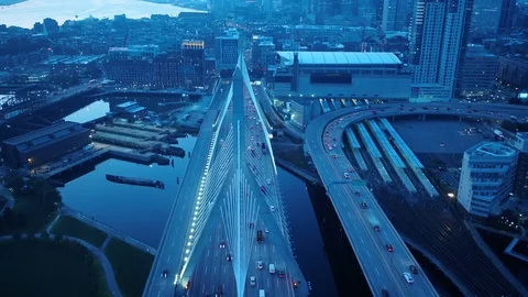 Boston Skyline at Dawn 스톡 동영상 81691125