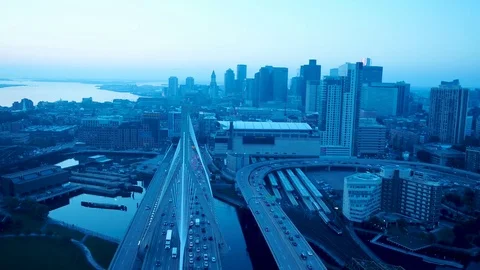 Boston Skyline at Dawn 스톡 동영상 81715782