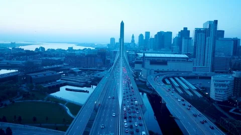 Boston Skyline at Dawn 스톡 동영상 81719052