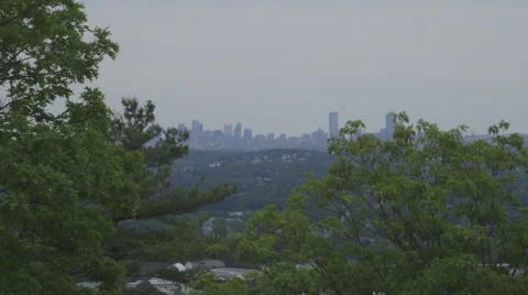 Boston Skyline in the Distance Vídeo Stock 67422284