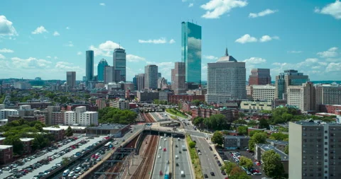 Boston Skyline Hyperlapse Over The Mass Pike Stock Footage 277915208