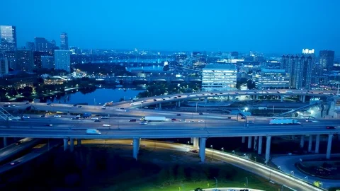 Boston Skyline at Night 스톡 동영상 81389510