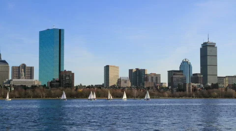 Boston skyline timelapse 動画素材 721977