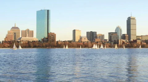 Boston skyline timelapse 動画素材 721981