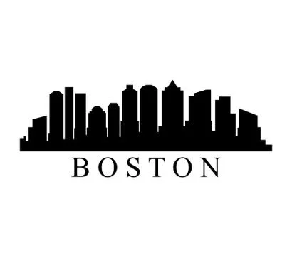 Boston skyline on white background Ilustración de archivo