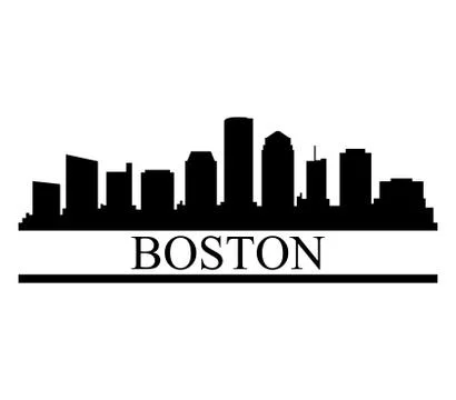 Boston skyline on white background Ilustración de archivo