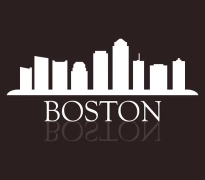 Boston skyline on white background Ilustración de archivo