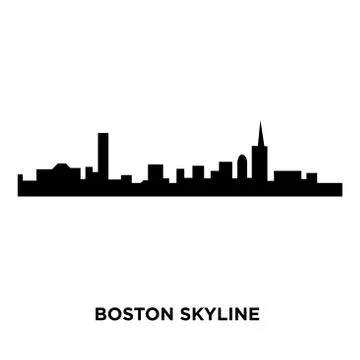 Boston skyline on white background, vector illustration Ilustración de archivo