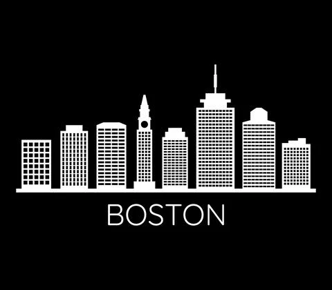 Boston skyline on white Ilustración de archivo