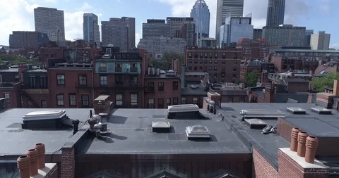 Boston Skyscraper Aerial View from Back Bay Stock Footage 93266601