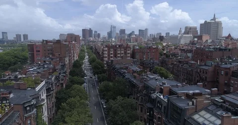 Boston Skyscraper Aerial View Video stock 93266784