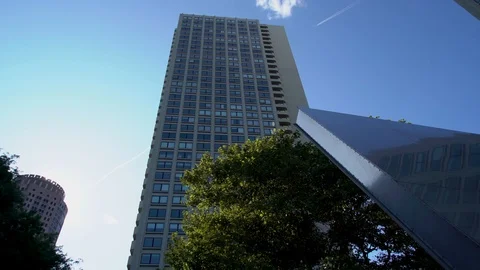 Boston Skyscraper behind Art Installation Stock Footage 117620112