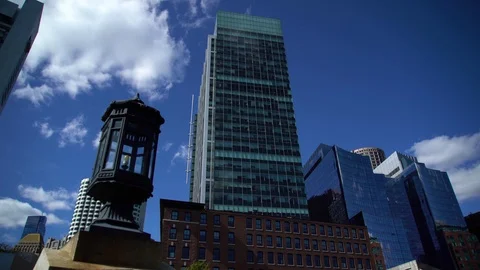 Boston Skyscraper with Bridge Light Stock Footage 117620114