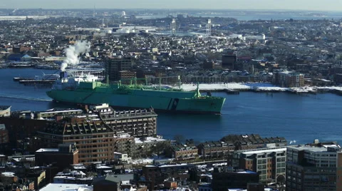 Boston Tanker Ship Stock Footage 47655308