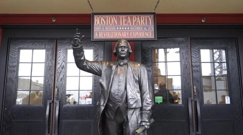 Boston tea party ship museum entrance Stock Footage 56346531