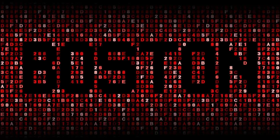 Boston text on hex code illustration Stock Illustration