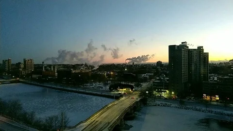 Boston view to MIT campus Stock Footage 100646685