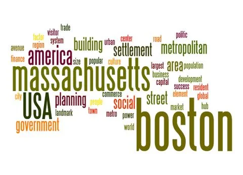 Boston word cloud Ilustración de archivo