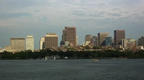 Boston's Back Bay viewed from across the Charles River Video stock 11813767