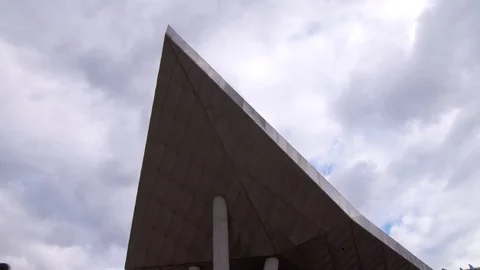 Boston's New England Aquarium Front Entrance Tilt Down from Roof Stock Footage 127255953