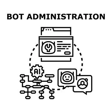 Bot administration ai managing conversation settings concept イラスト素材