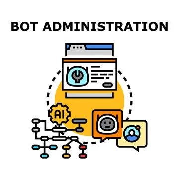Bot administration ai managing conversation settings concept Stock Illustration