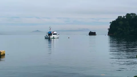 The bot anchorage in the calm water Stock Footage 341055154
